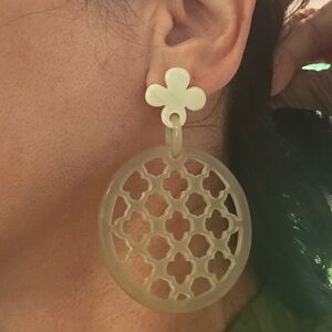 Elegant Cream water buffalo hornDangle Earrings